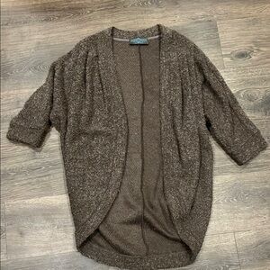 Brown Open-Front Cardigan Sweater